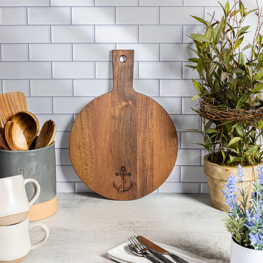 Teak Round Serving Board-Serving Board-Nautical Decor and Gifts