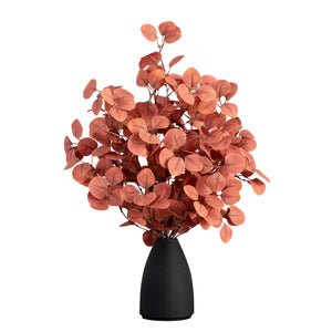 29” Autumn Eucalyptus Artificial Fall Arrangement in Black Vase-Faux Plant-Nautical Decor and Gifts