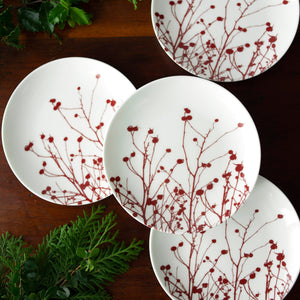 Winter Berries Small Plates Set of 4-Nautical Decor and Gifts