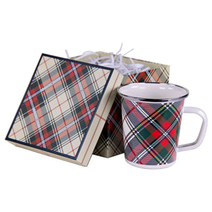 Plaid Mug in Gift Box-Mug-Nautical Decor and Gifts