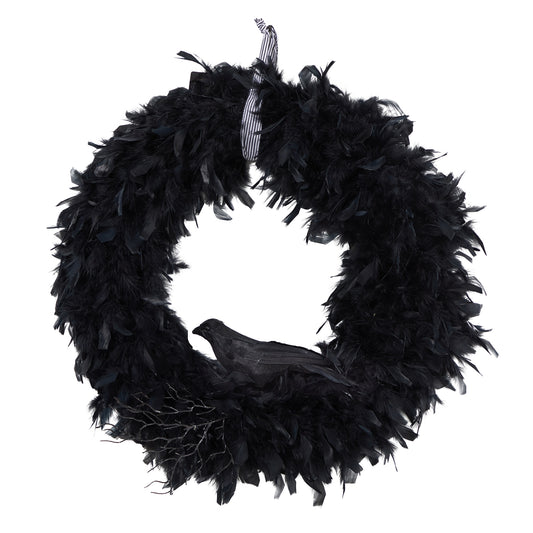 30" Halloween Raven Feather Wreath-Nautical Decor and Gifts