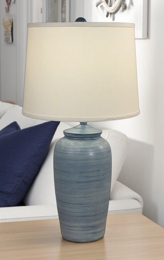 Light Navy Glaze Indented Ginger Jar
