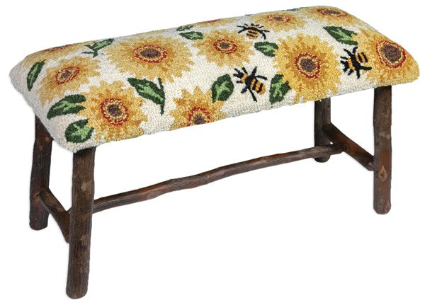 Sunflower Bees - Hickory Bench-Bench-Nautical Decor and Gifts